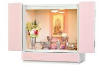 国産仏壇　白い仏壇　アスターグラス15　ピンク