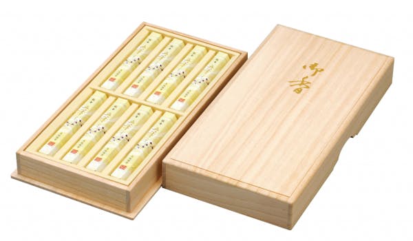 進物線香 銘香五筆8把入（短寸） 桐箱