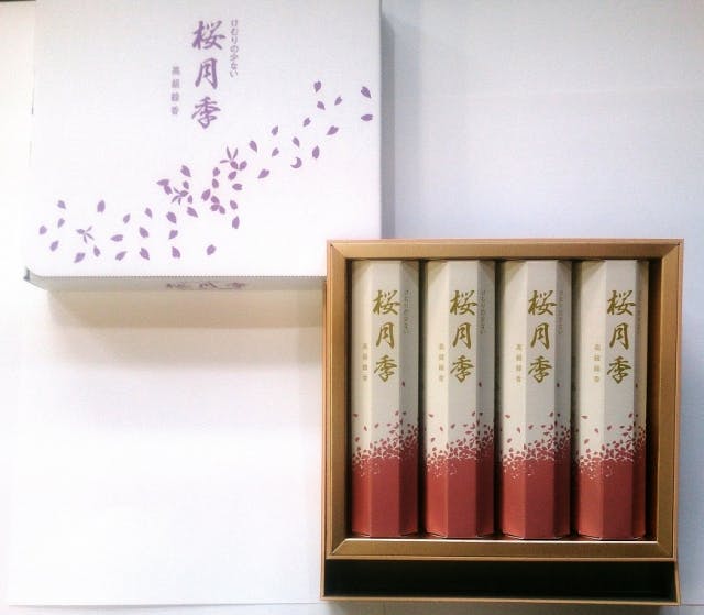 ご進物用　お線香　香樹林　【桜月季】短寸4箱入 化粧紙箱